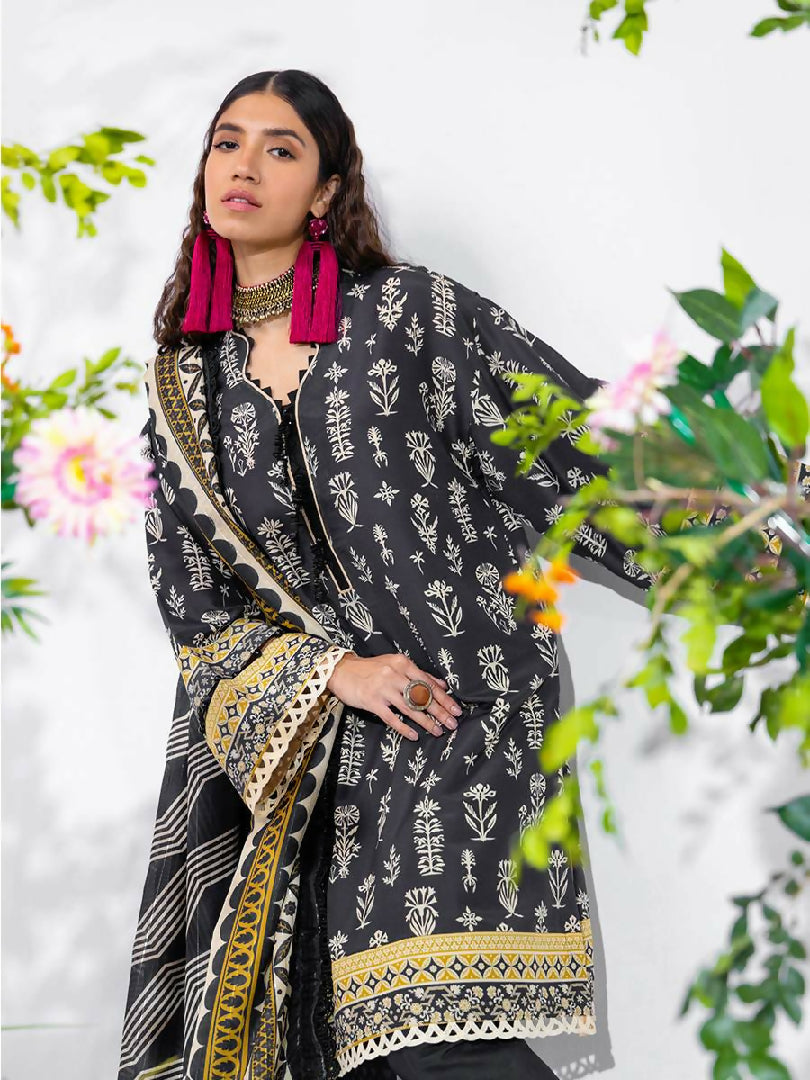 Salitex Original 3pc Unstitched - Printed Lawn Silk (SI9)