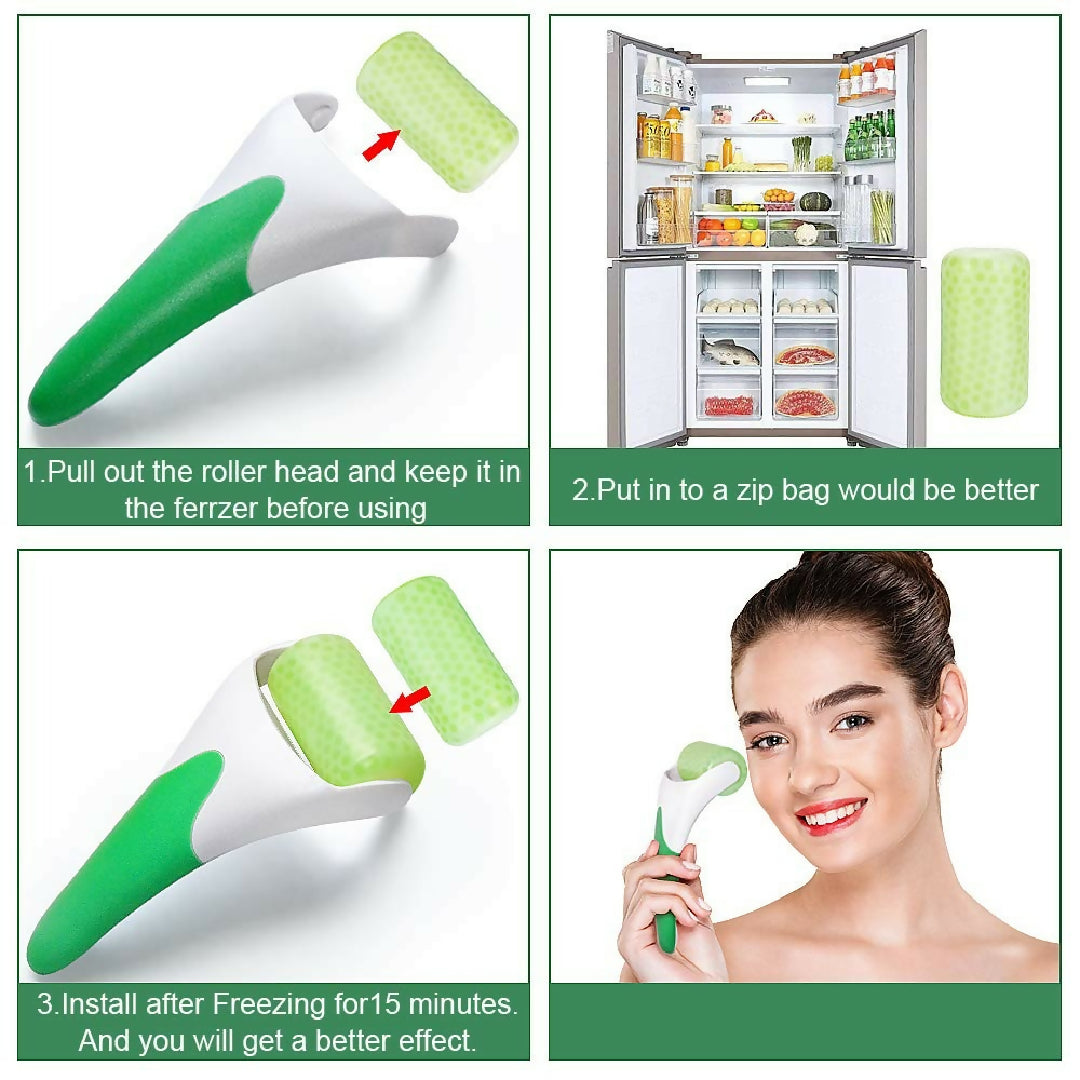 MARZAHAR Ice Roller for Face Eye Puffiness Relief Cold Gel Ice Face Roller Massager Ice Roller Cool Roller For Face Eye Body Facial Shaping Anti Wrinkle Ice Roller Massager Smooth Skin Random Color