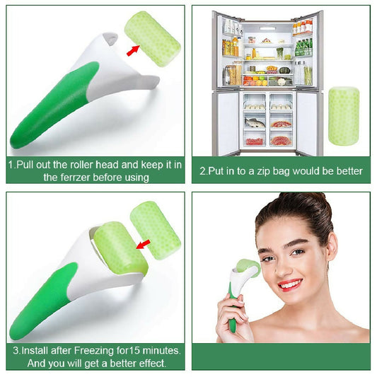 MARZAHAR Ice Roller for Face Eye Puffiness Relief Cold Gel Ice Face Roller Massager Ice Roller Cool Roller For Face Eye Body Facial Shaping Anti Wrinkle Ice Roller Massager Smooth Skin Random Color