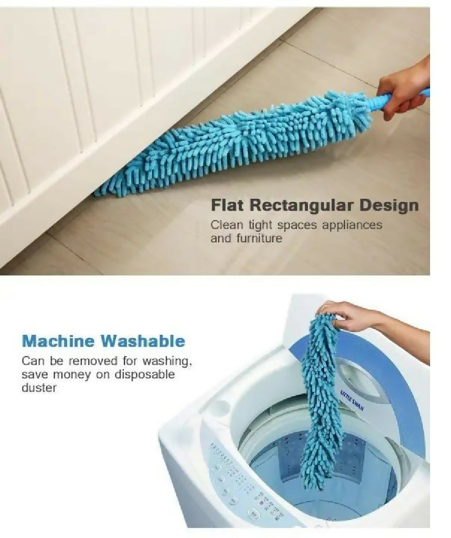 Microfiber Fan Cleaning Duster Steel Body Flexible Fan mop for Quick and Easy Cleaning of Home Kitchen Car Ceiling and Fan Dusting Office Fan Cleaning Brush with Long Rod