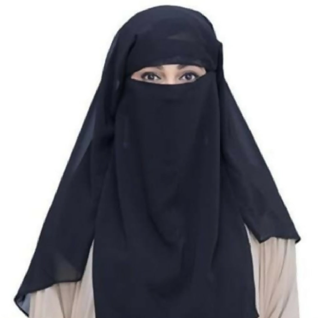 Triple Layer Niqab Full Coverage Breathable Face Veil for Women