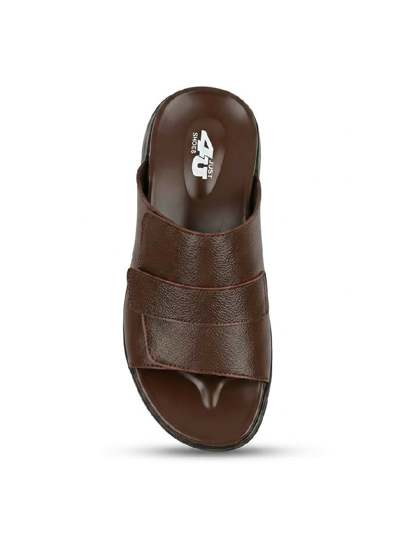 Mens Genuine Leather Slide Sandals Black Comfortable Open Toe Slippers Handmade Casual Summer Slides