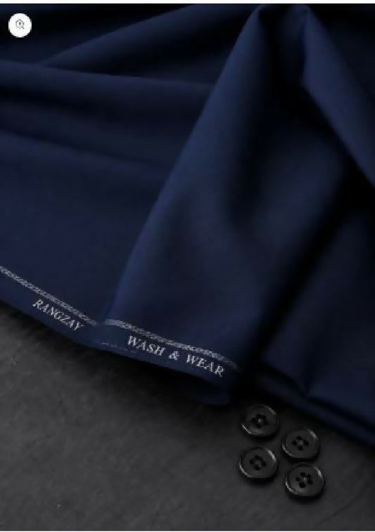 Navy Blue Wash n Wear unstitched four meter fabric