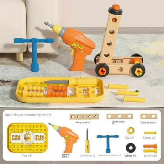 Electric Drill Build Toy Set Creative Construction Kit for Kids