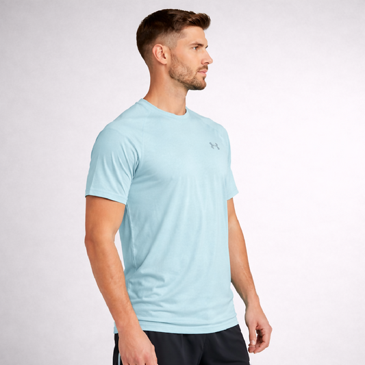 Mens Dry Fit Performance T Shirt Light Blue