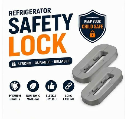 Pack of 2 Refrigerator Safety Lock Child Proof Fridge Lock with Strong Adhesive
