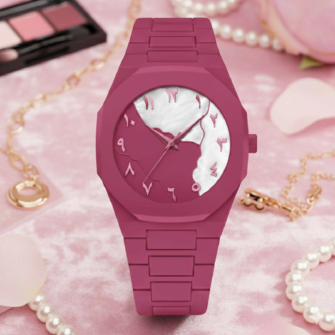 Ladies Luxury Arabic Dial Watch Water Resistant Stylish Colorful Timepiece