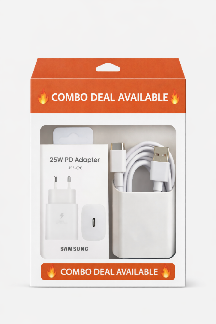 Samsung 25W charger type C cable combo deal