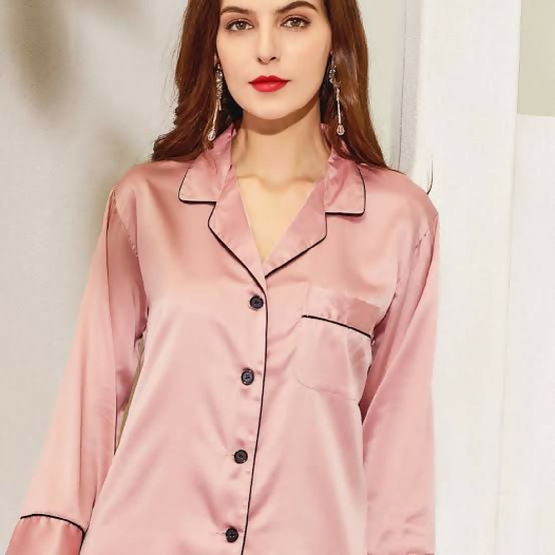 Viscose Silk women Nightwear Trouser Shirt