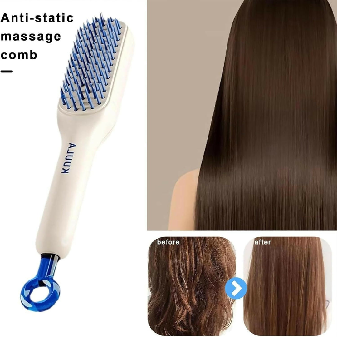 Self Cleaning Magic Hair Brush - One-Click Cleaning Telescopic Hair Comb - Random Color