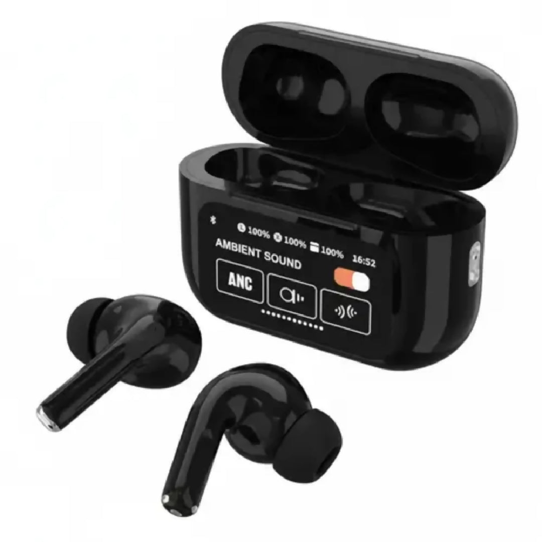A9 Pro High Quality Sound ENC Noise Reduction Wireless AirPods With Smart Touch Screen Control Black