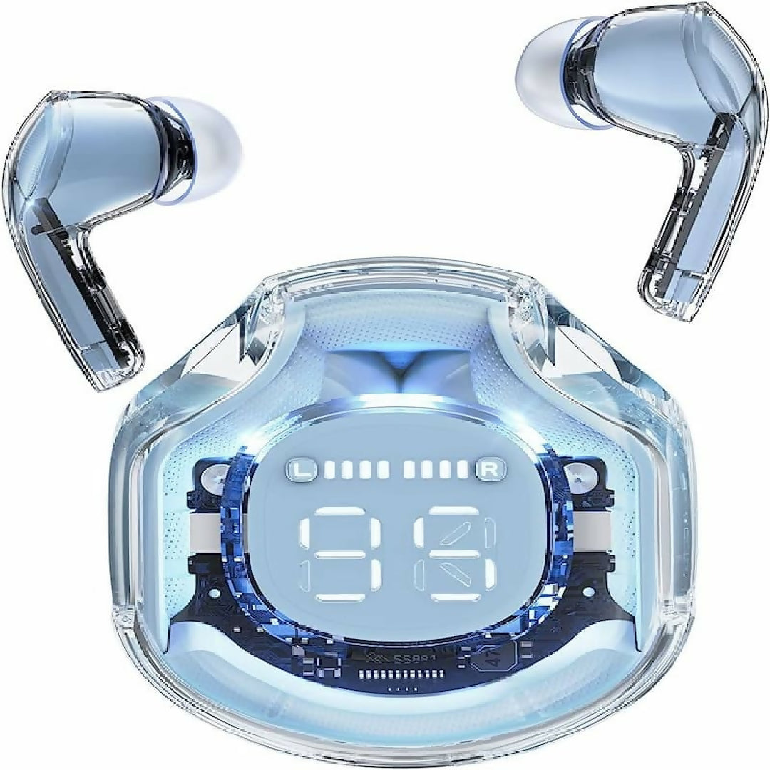 Air39 Transparent Wireless Earbuds Bluetooth TWS Gaming Earphones with LED Display and HD Bass