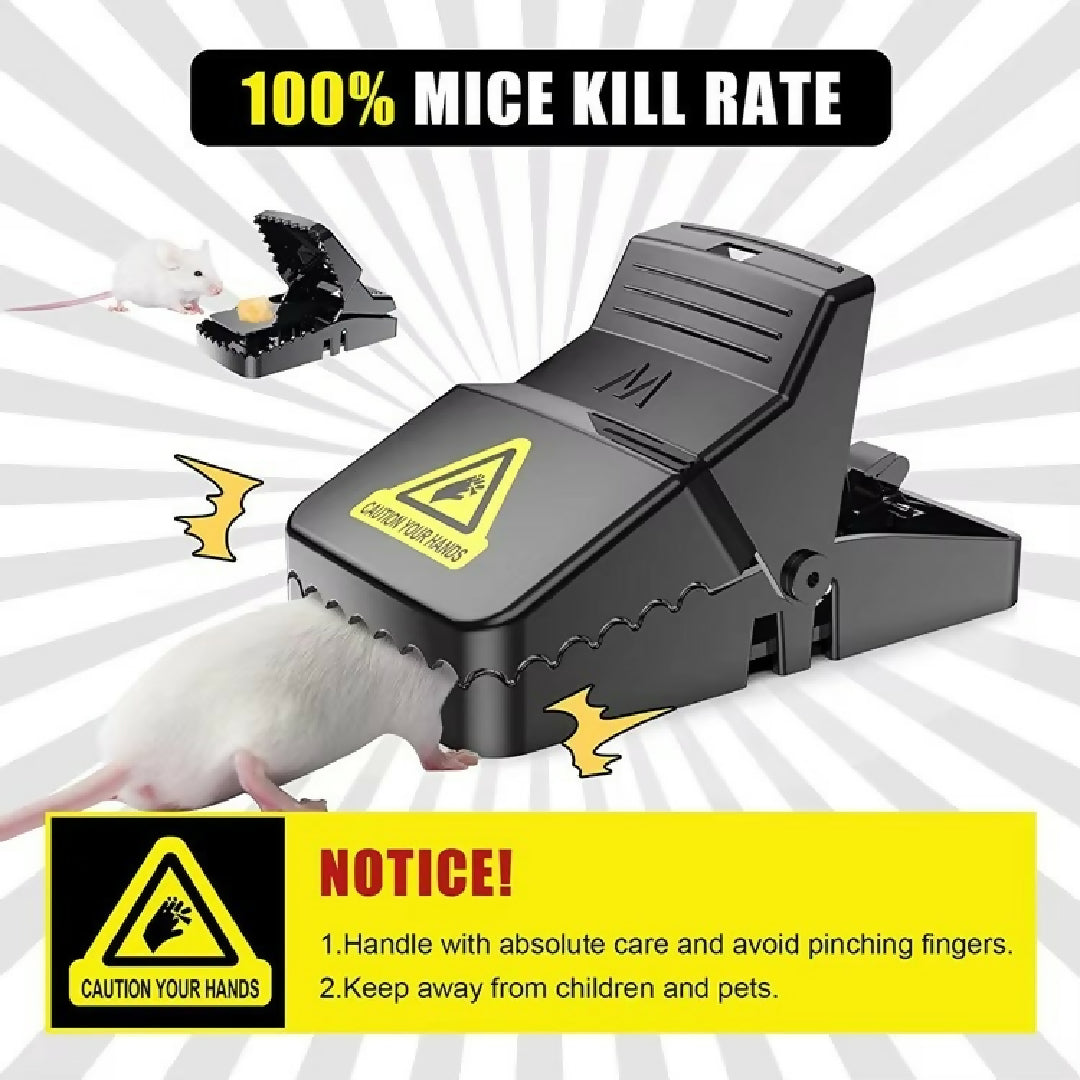 Durable Mouse Trap Pack Of 3 - Reusable Rodent Catcher For Home Kitchen And Office Use With Strong Spring Mechanism