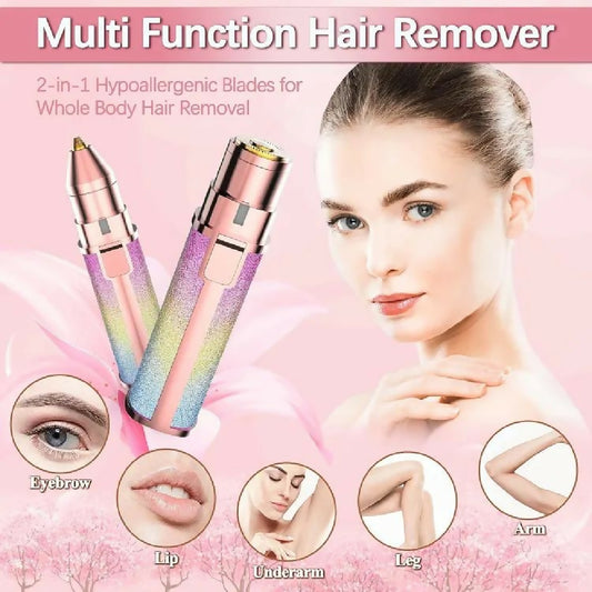 2in1 Electric Eyebrow Trimmer and Shaver Rechargeable Hair Remover for All Parts Use in Pen Flawless Hair Remover Rechargeable Painless Precision Eyebrow Trimmer and Eyebrow Razor Tool with LED Light