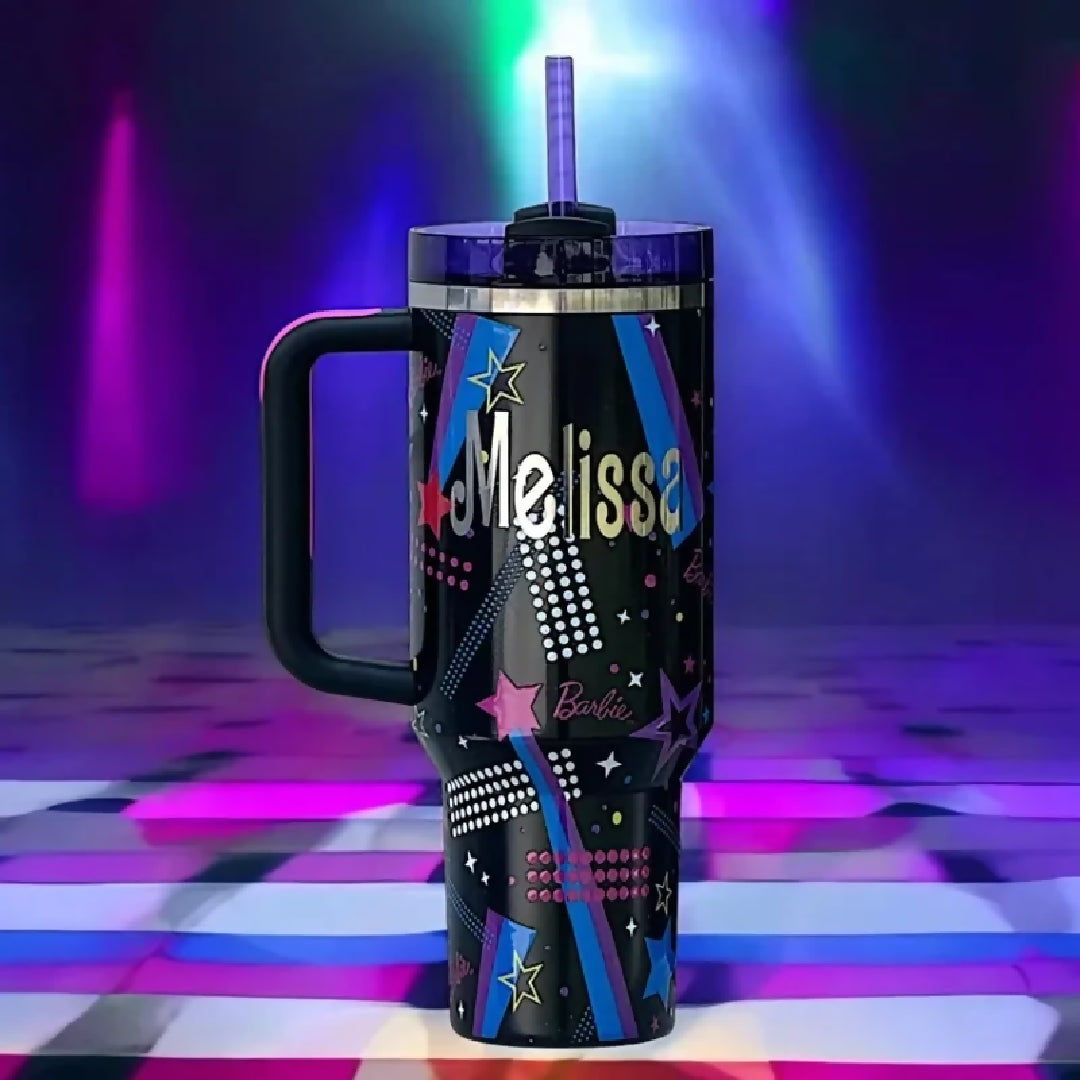 Black Stylish Stanley Barbie Tumbler H2-0 Tumbler 1-18L Limited Edition Double Wall Vacuum Insulated