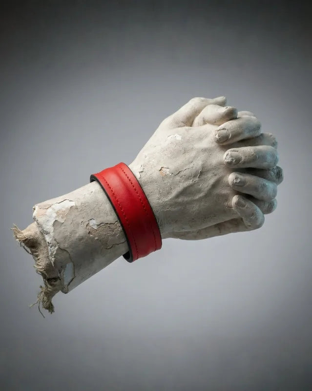 The Grit - Red - Kara Style Leather Bracelet / Leather Cuff