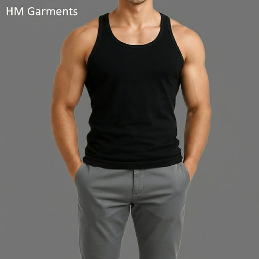 Premium Black Sleeveless Vest Pack of 3 Combed Cotton