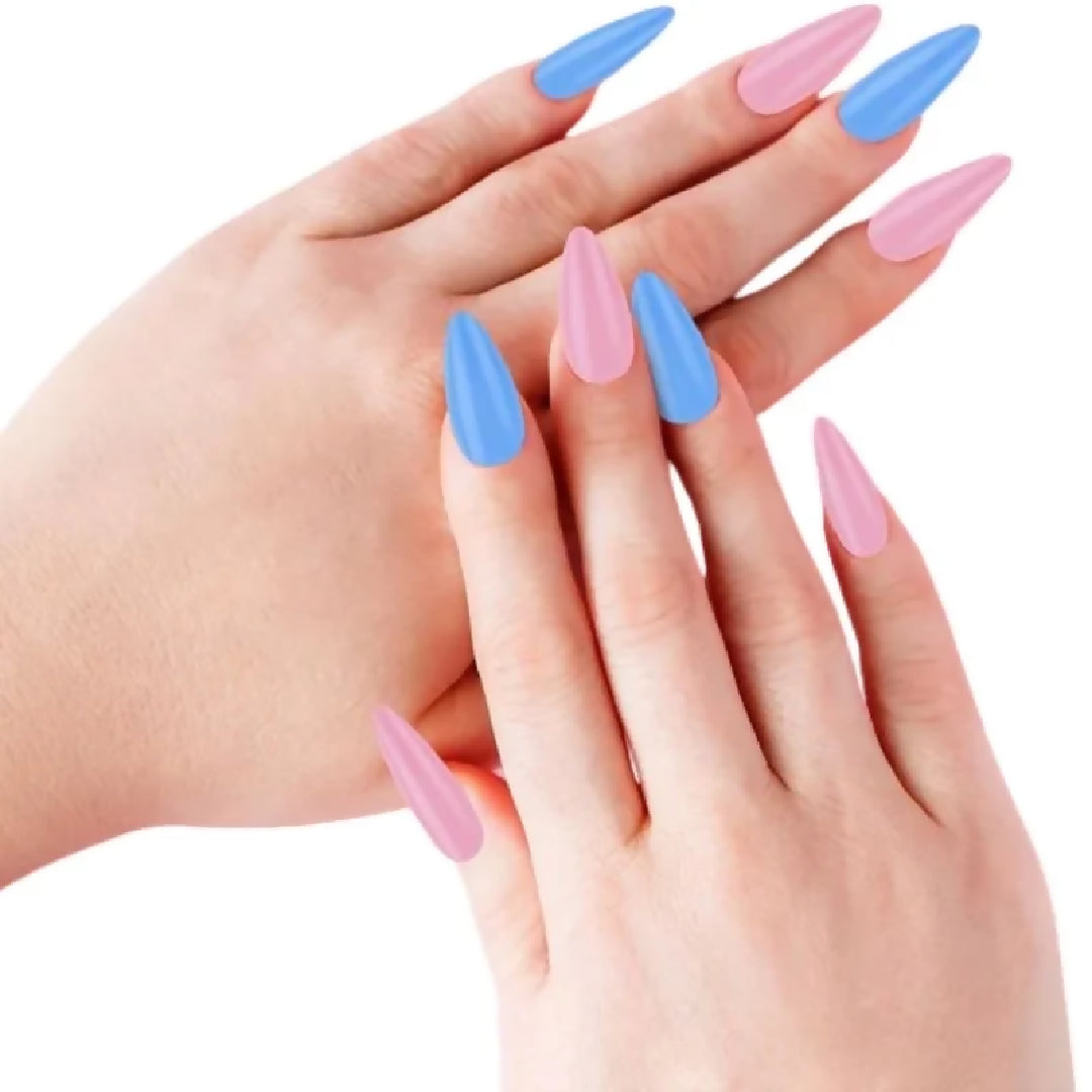 Multicolor Acrylic Artificial Nails Kit Full Cover Nails with Glue 24 Shades 576 Pcs