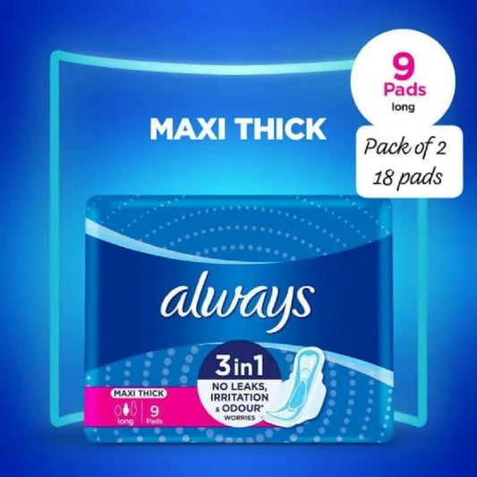 Always 9 Pcs Cotton Sanitary Pads Soft Comfortable Reliable Protection
