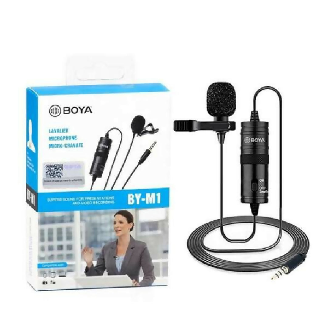 Boya BY M1 Professional Lavalier Lapel Microphone 35mm Clip On Mic For Android Smartphone DSLR Camera PC Audio Video Recording