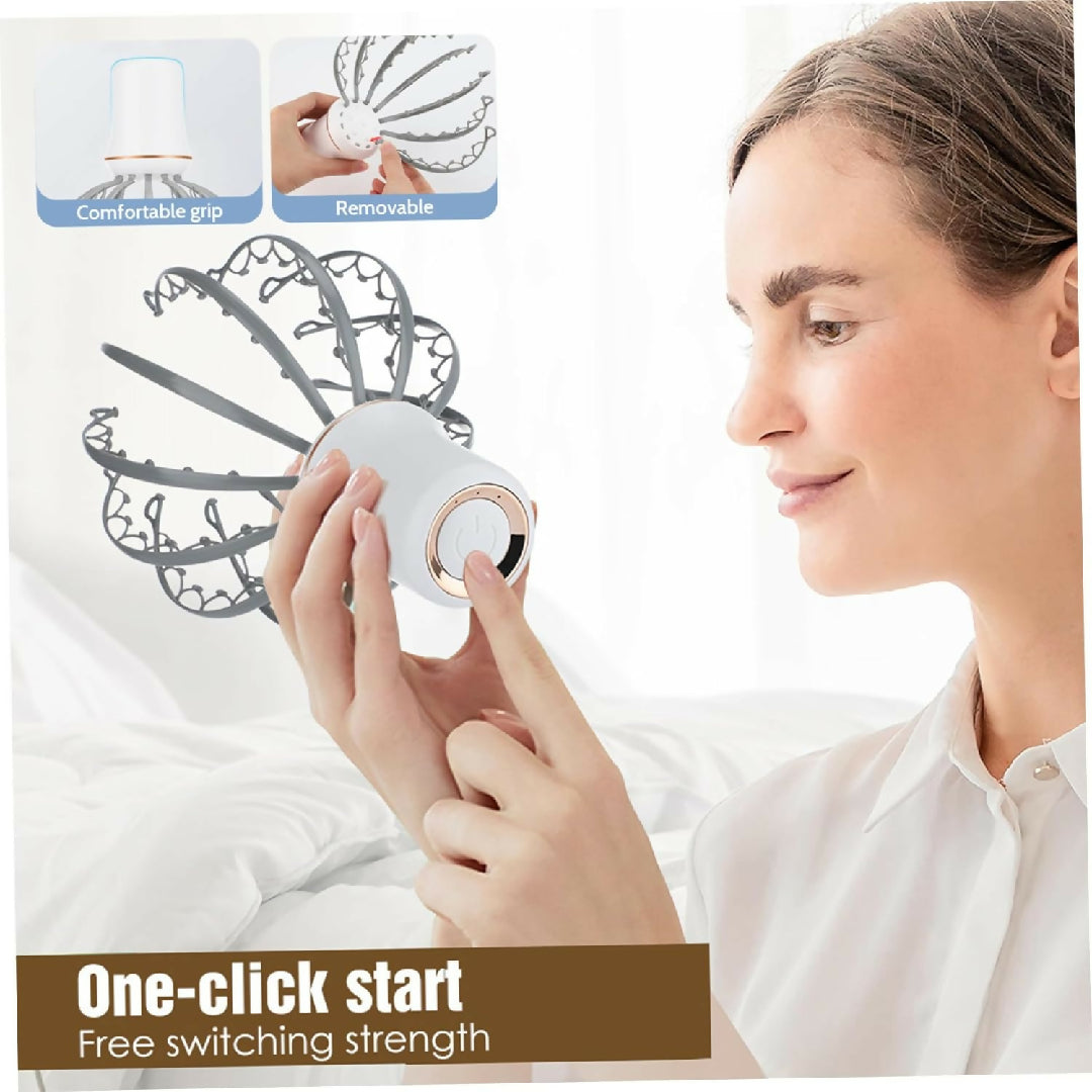 Electric Scalp Massager Octopus Shaped Scalp Massager with 12 Claws 500 mAh 3 Mode Scalp Massage Tool with Handle Compact Head Massager for Stress and Headache Relief and More