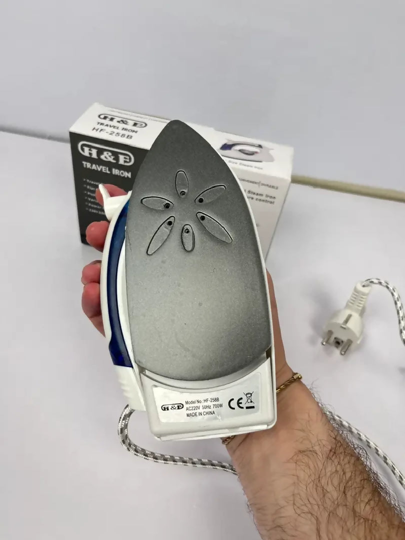 H F Travel Iron Compact Steam Iron with Foldable Handle 700 W