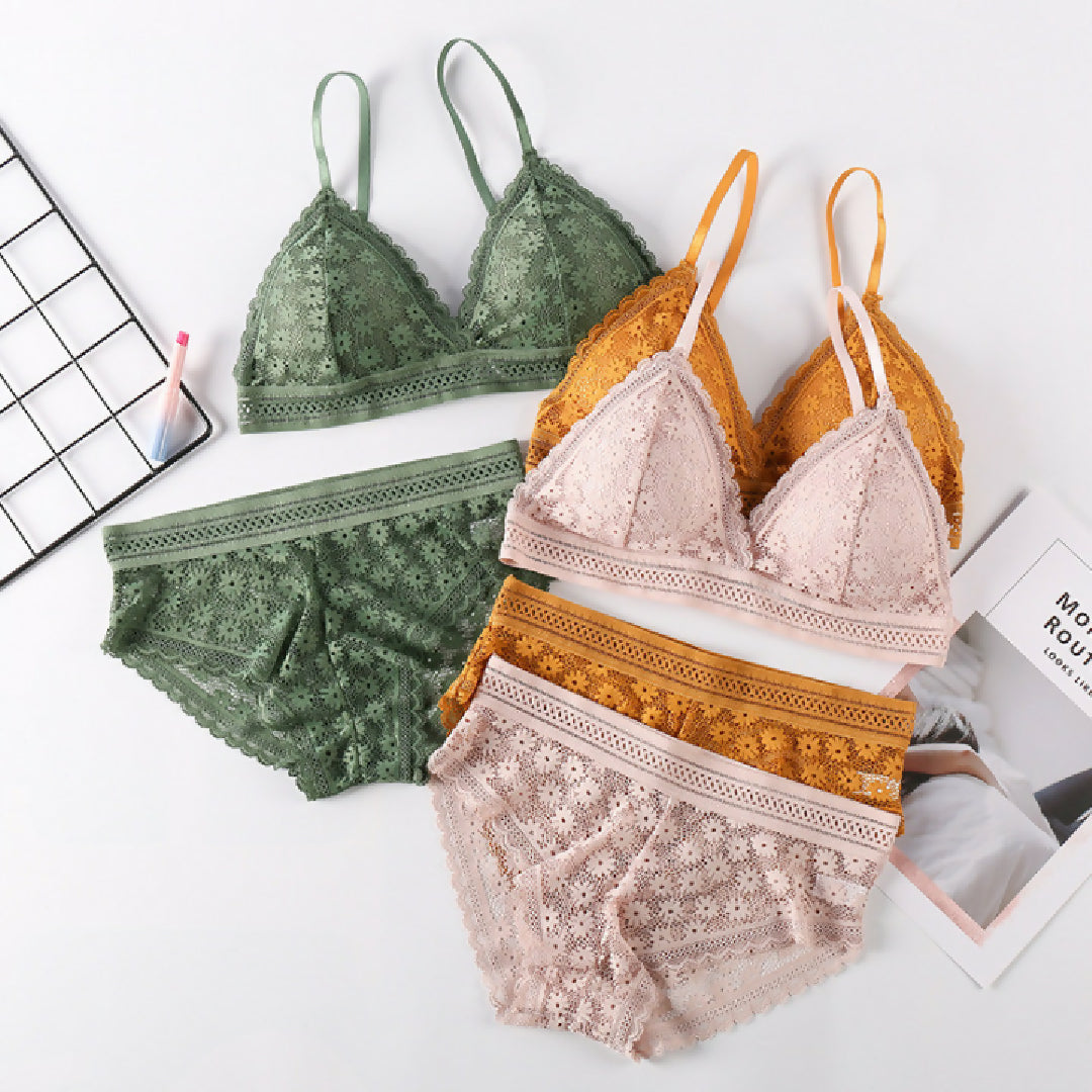 Premium Lace Front Buckle Bra and Panty Set