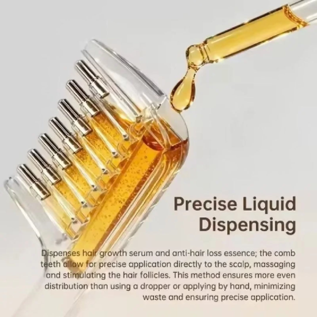 Transparent Hair Oil Applicator Comb Refillable Scalp Massage Comb with Built In Oil Reservoir Leakproof Hair Serum Distribution Brush Unisex