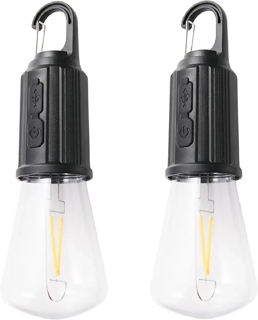 Rechargeable Camping Light Bulbs Portable LED Camping Lanterns Hanging Tent Lamp with 3 Lighting Modes and Hook for Emergency Hiking Fishing Backpacking Power Outages