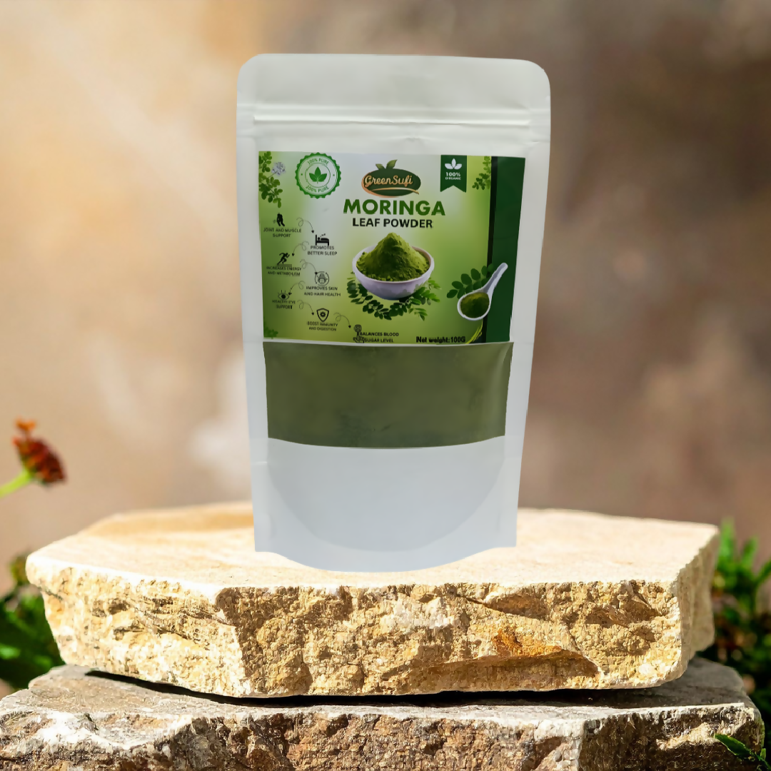 GreenSufi Premium Moringa Powder 100g High Protein Superfood for Weight Loss and Metabolism Raw Sohanjna Herbal Supplement