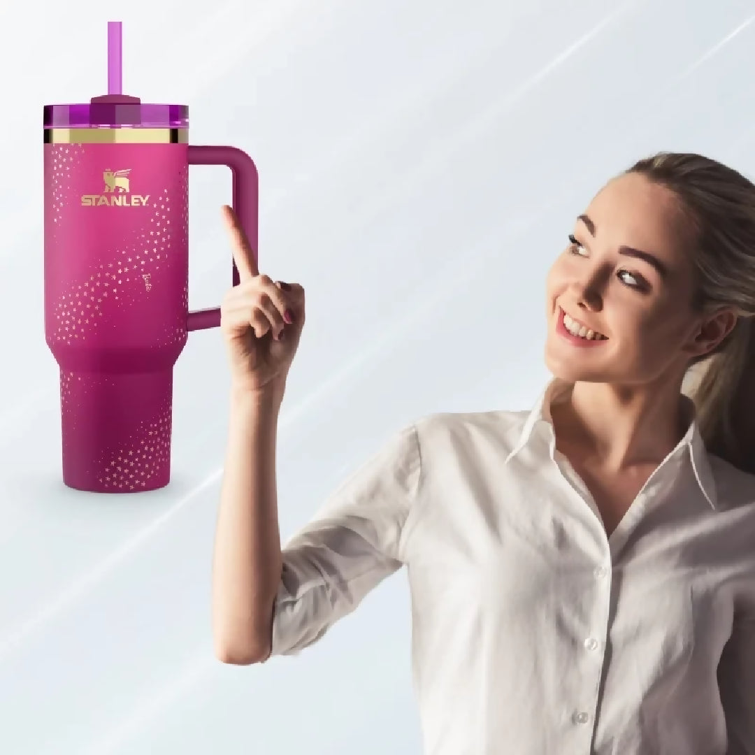 Star Pink Stylish Stanley Barbie Tumbler H2-0 Tumbler 1-18L Limited Edition Double Wall Vacuum Insulated