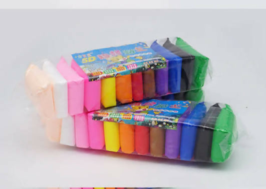 Clay Foamic Soft Polymer Pack of 12 Pcs For Kids with Free Tools
