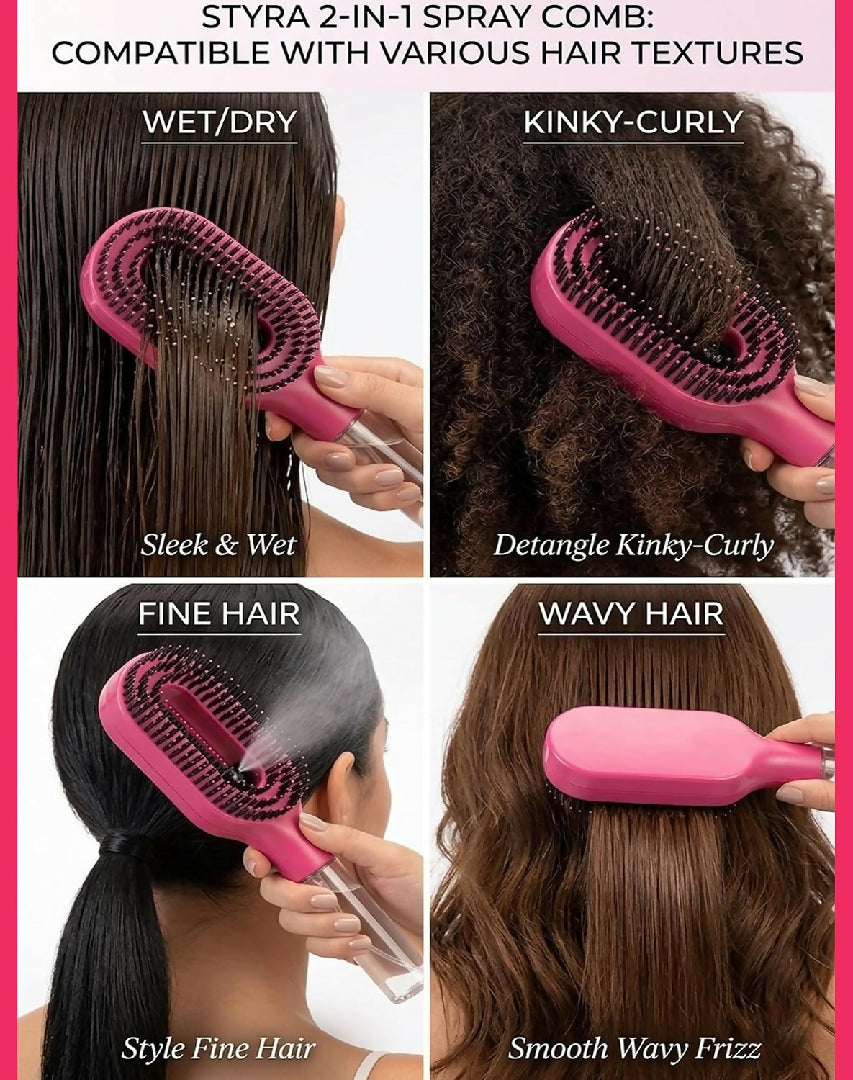 Foreign Trade Hot Selling Styrahair Spray Comb Multi Functional Hair Smoothing Comb Anti Fly Hair Anti Static Massage Comb