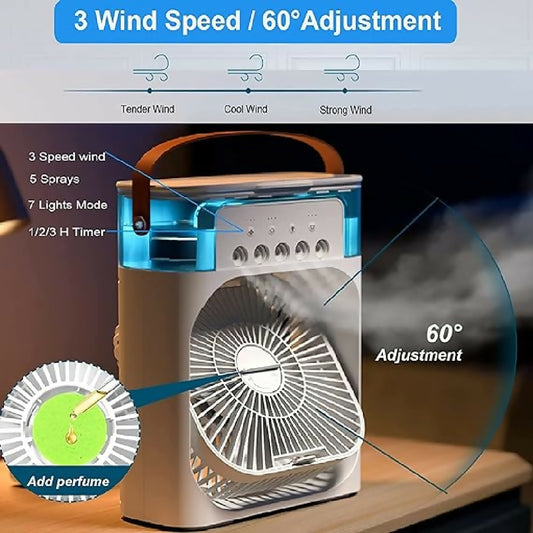 Mini Air Cooling Fan Multifunction USB New Household Portable Air Conditioner Humidifier Strong Wind - Portable Fan - Portable Air Cooler Random Color