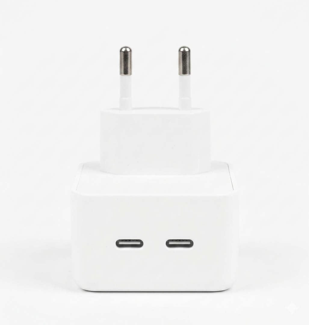 50W Dual USB-C Smart Fast Charger Adapter with 2-Port Type-C Quick Charging Technology