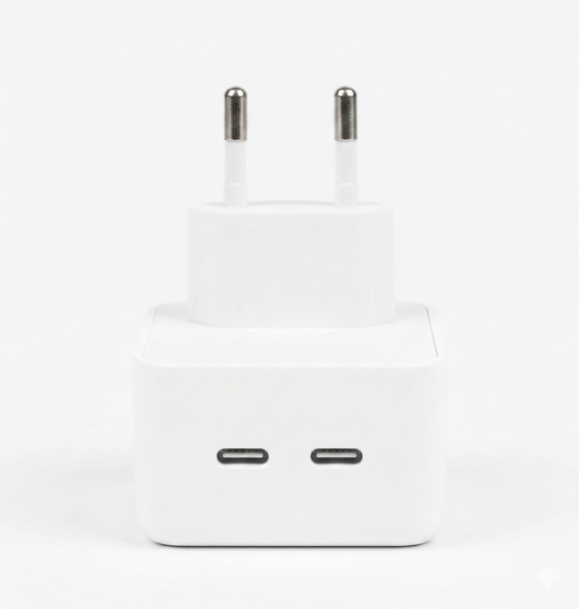 50W Dual USB-C Smart Fast Charger Adapter with 2-Port Type-C Quick Charging Technology