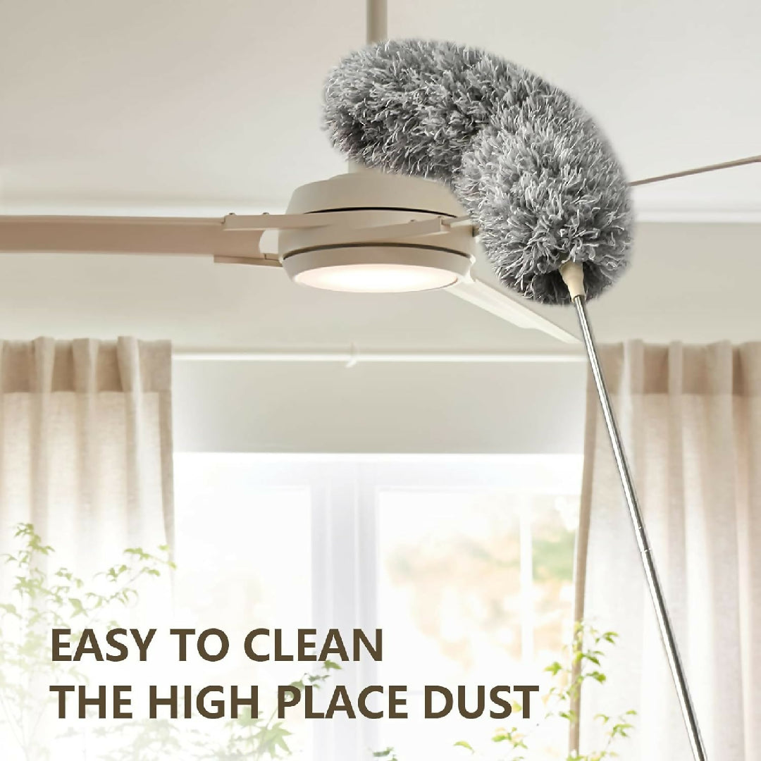 Grey Flexible Microfiber Duster Bendable Long Reach Cleaning Brush for Home Office