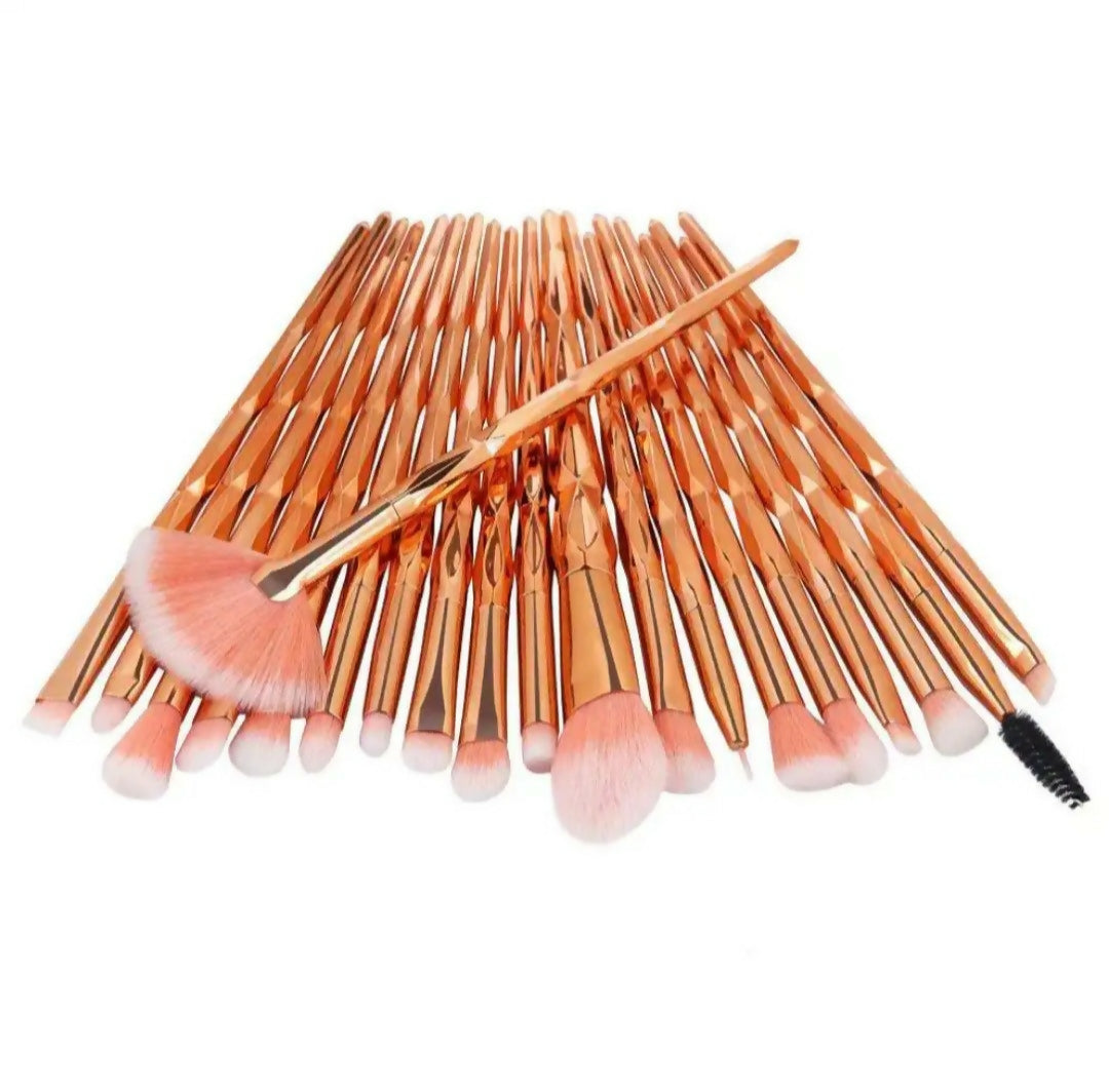 professional quality 20 pcs synthetic hair eyeshadow eyelash brushes set plastic handle for face daily