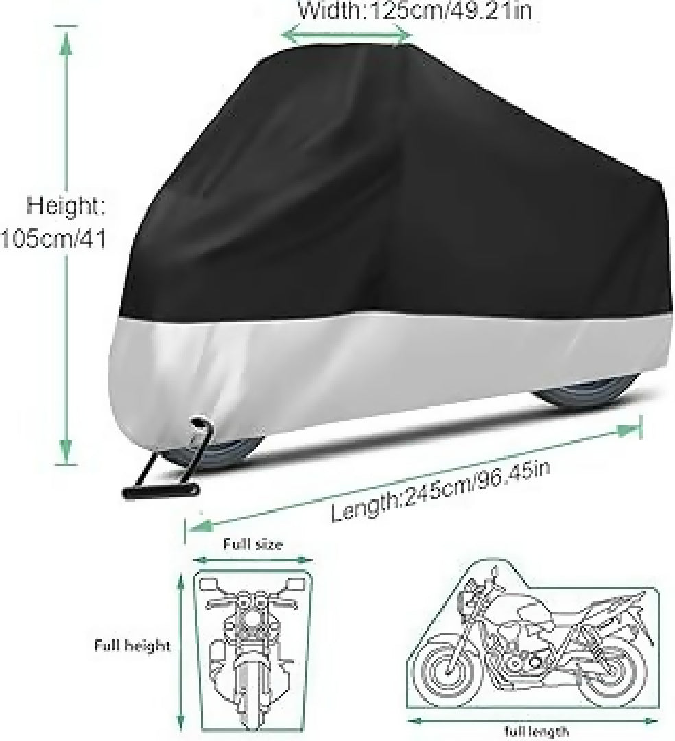 Bike Cover premium and original prashoot and 100 Water Proof YBR AND 150CC Full Size Bike Cover Anti Scratch Waterproof and Dust Proof Top Parking Cover with free storage bag