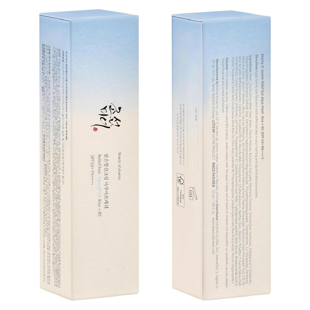 Beauty of Joseon Relief Sun Aqua Fresh Rice and B5 Sunscreen SPF50 PA 50ml