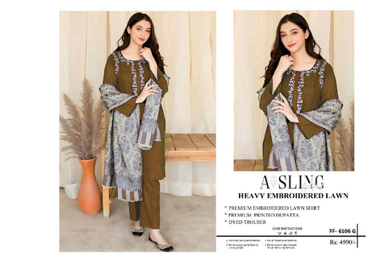 Most Hit Codes Fully Embroidered LAWN 3Pc With Nino karra Printed Dupatta SUMMER Collection