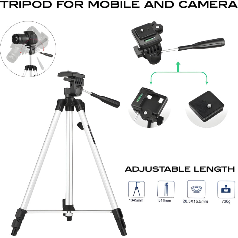 330A Multi-Functional Professional Lightweight Portable Tripod Stand For Mobile Phones And Cameras