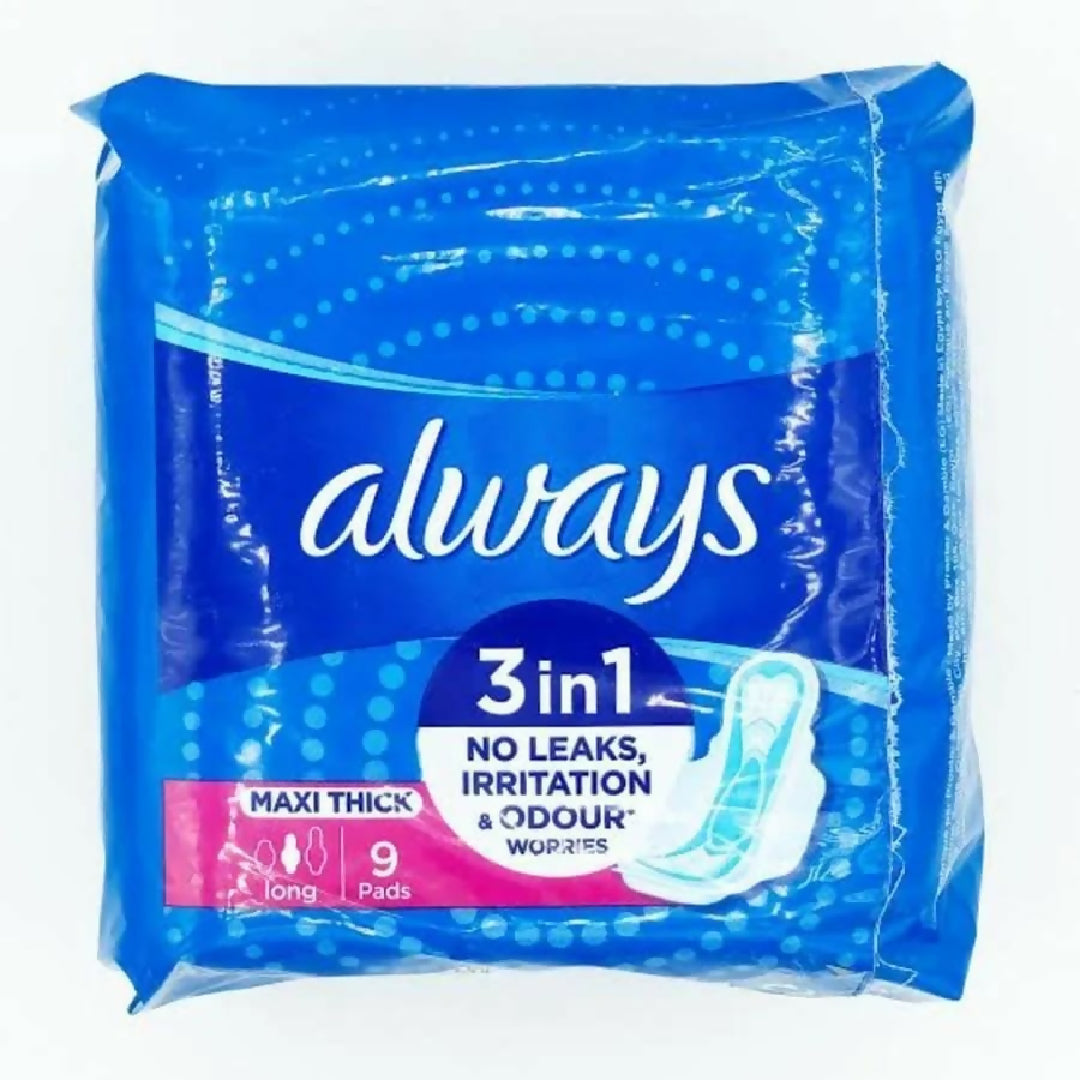 Always 9 Pcs Cotton Sanitary Pads Soft Comfortable Reliable Protection