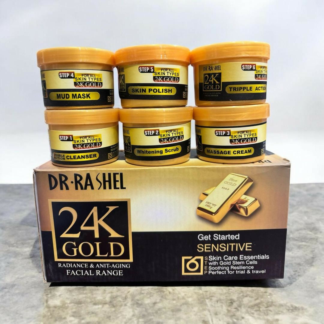 24K Gold Whitening and Glowing Hydra Facial Kit for All Skin Types