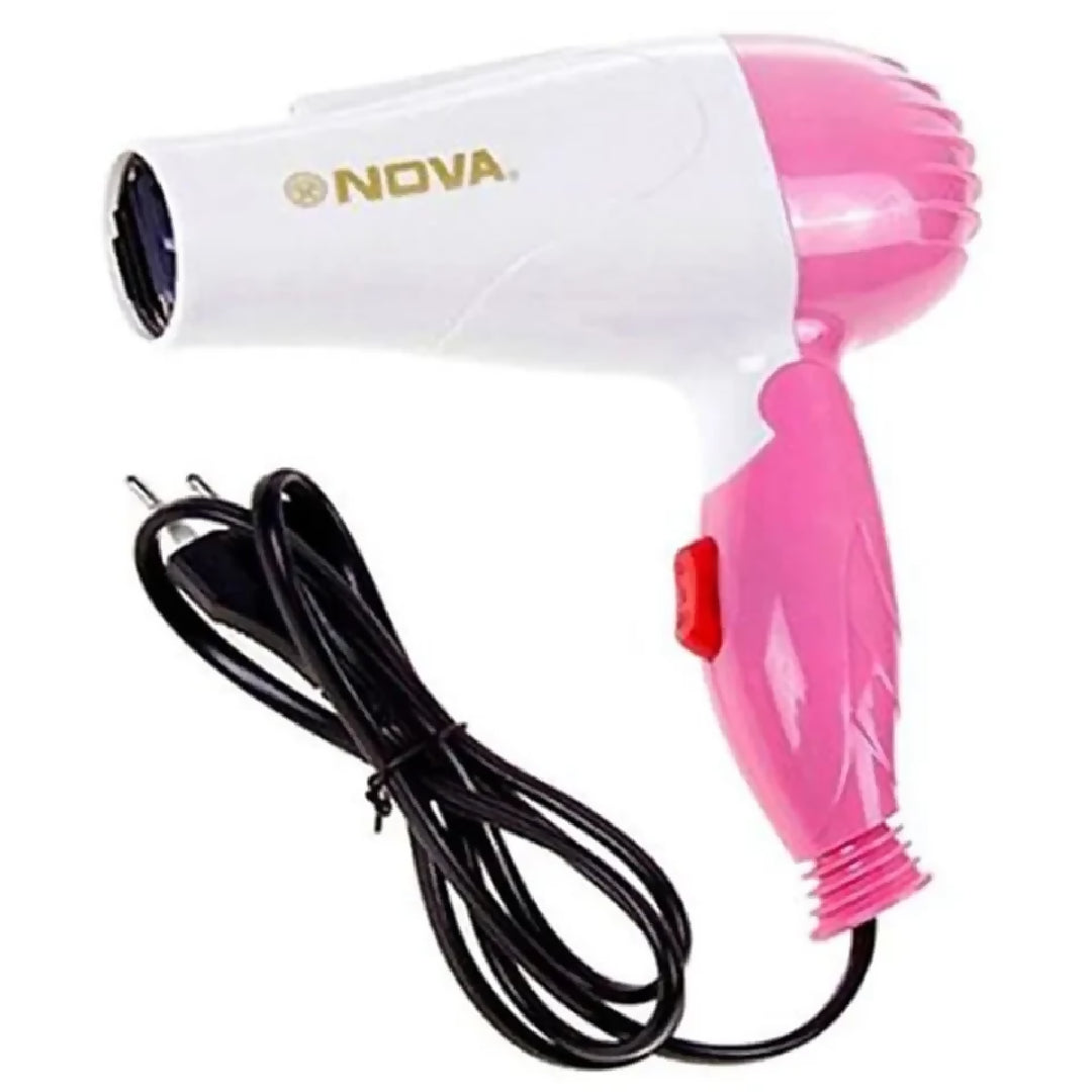 Nova Hair Dryer NV 1290 - Quick Dry Foldable Hair Dryer - Fast Heat Compact Travel Hair Dryer