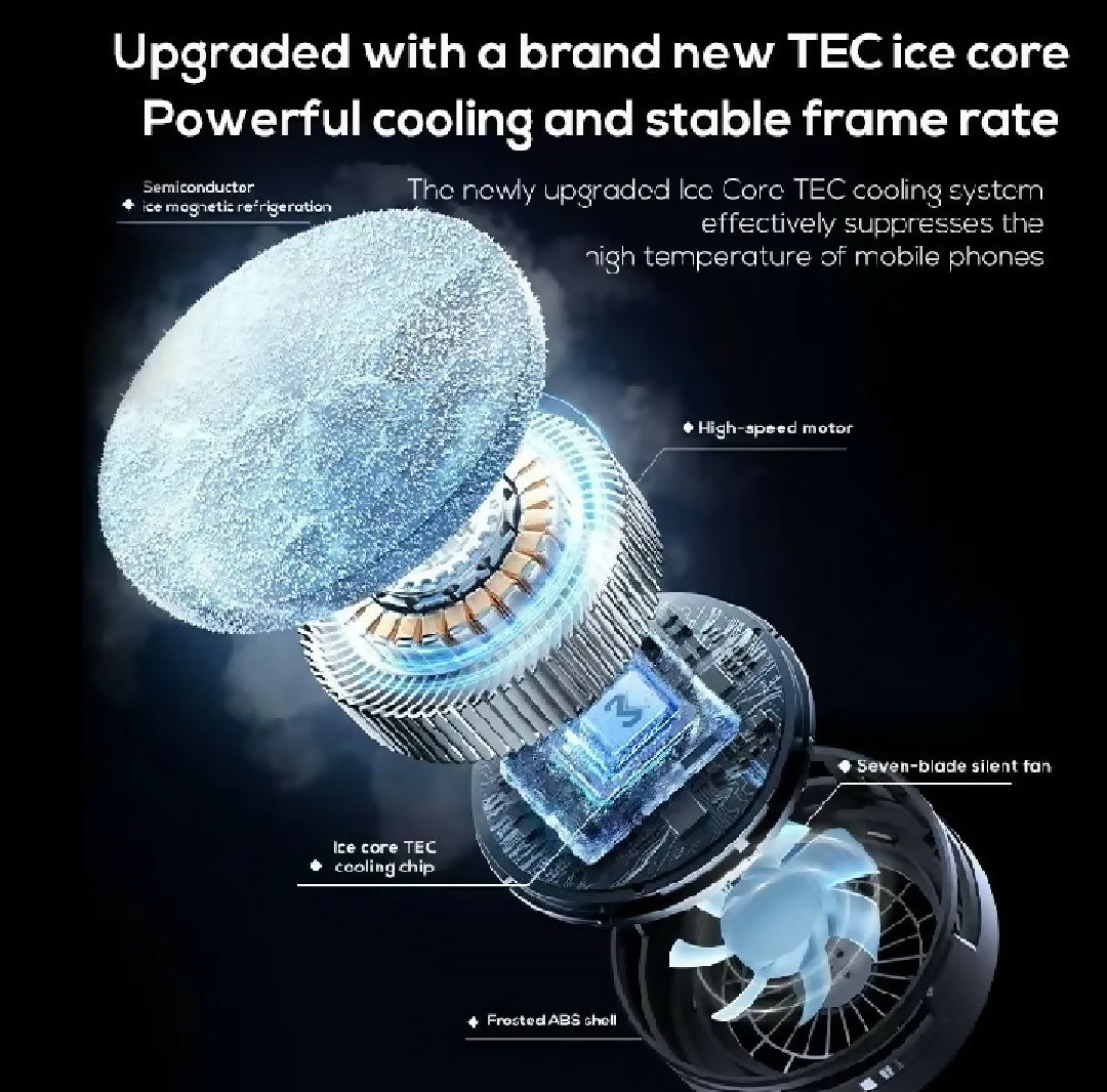 MEMO CX20 Mobile Cooling Fan 3 Gear Magnetic Clip Gaming Cooler with RGB Light