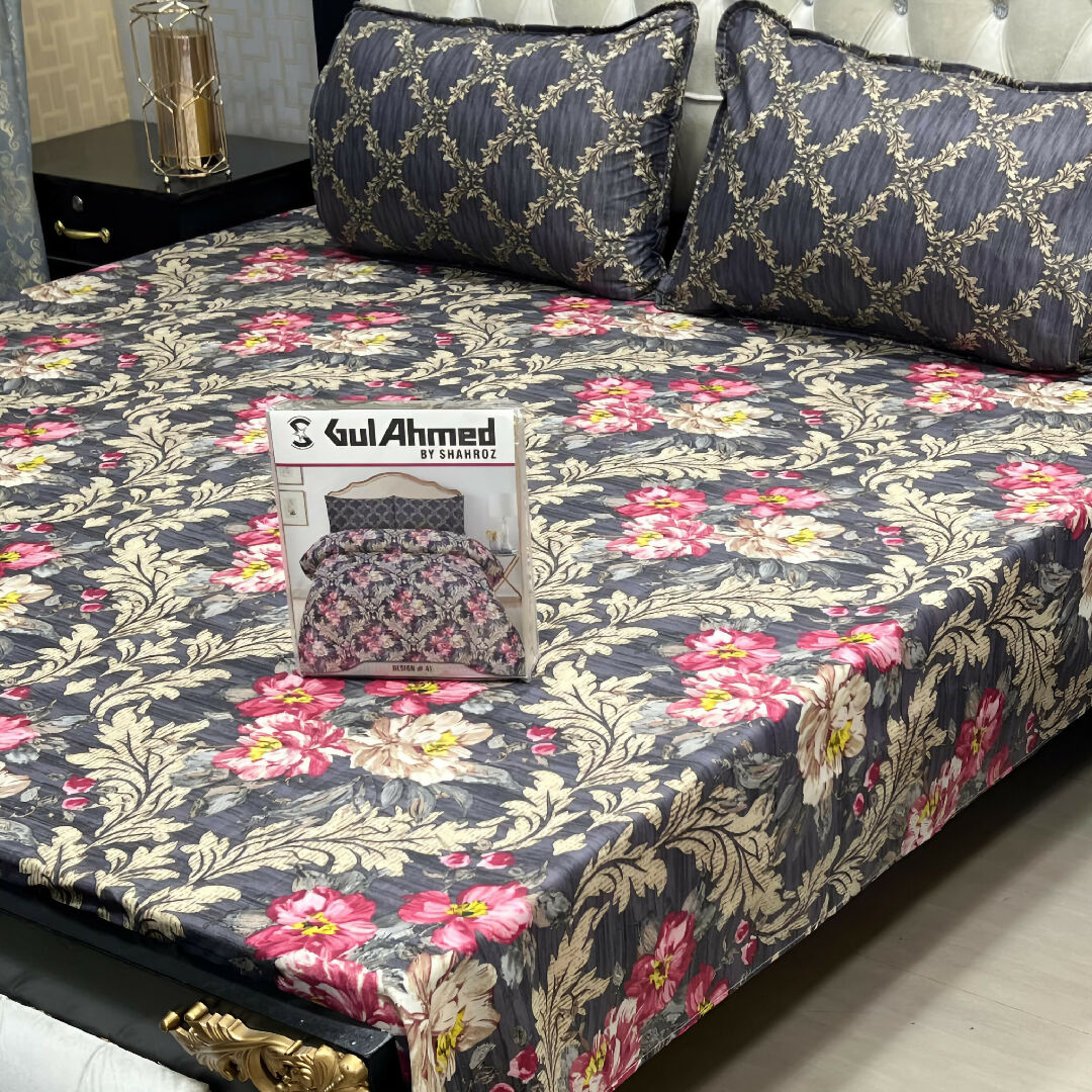 Premium Cotton Salonica Printed King Size Double Bed Sheet Set Volume 2 Exclusive Designs