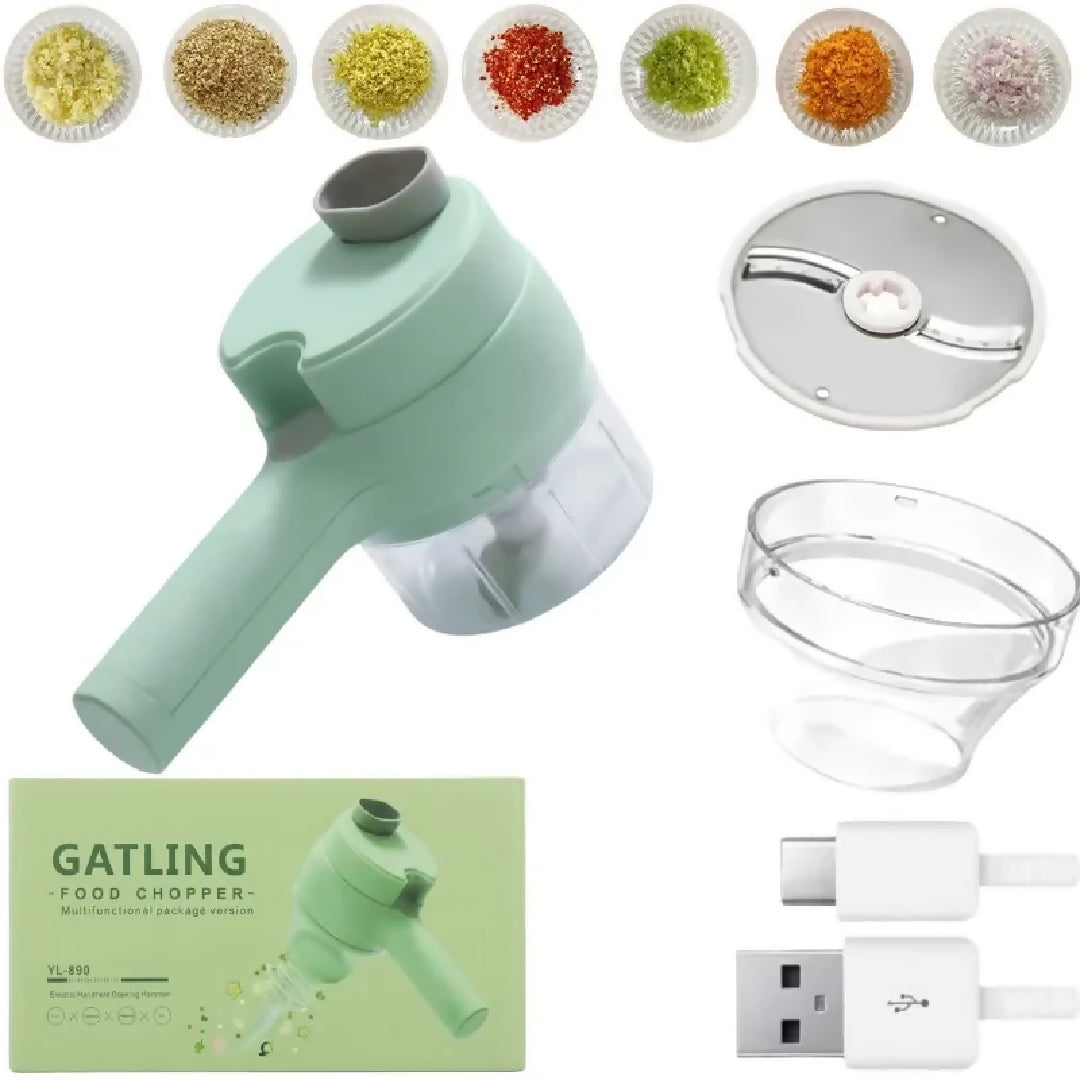 Electric Food Chopper and Vegetable Cutter Multifunctional USB Rechargeable Food Processor Chopping Slicing Grating and Grinding