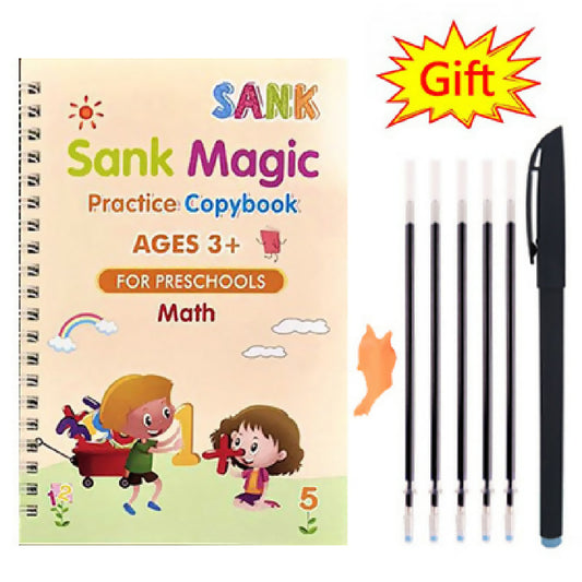 Pack Of 4 Pcs With 10 Refill Copybooks Pen Magic Copy Book Free Wiping Childrens Kid Writing Sticker Practice Copybook For Calligraphy