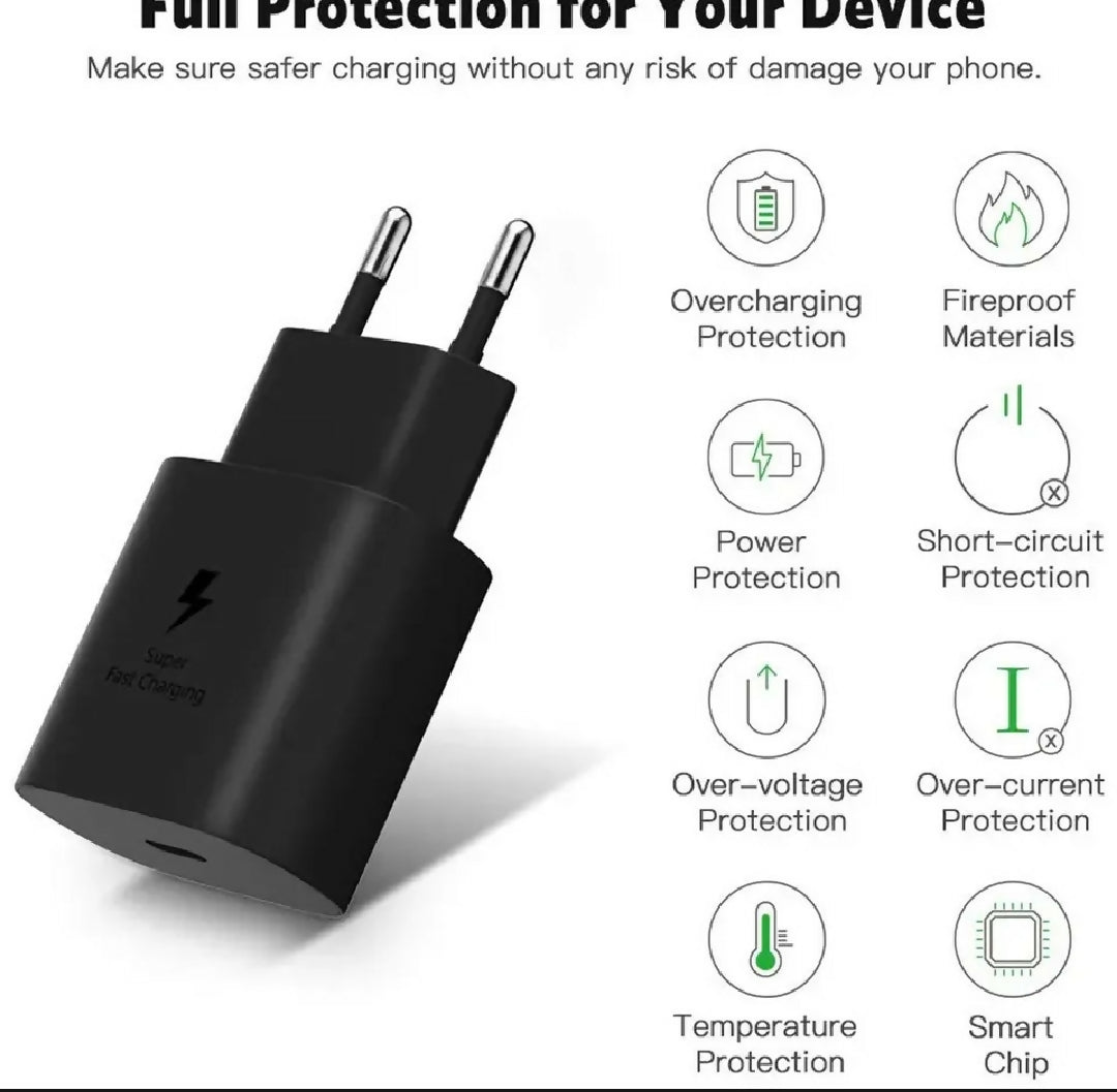 Samsung 25W with original type c to c cable PD fast charger